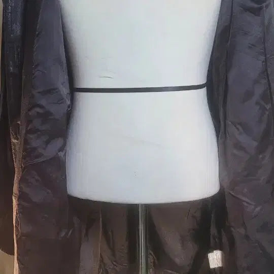 [BUNJANG] Black Lambskin Long Coat Jacket / 블랙 양가죽 롱 코트 자켓 88