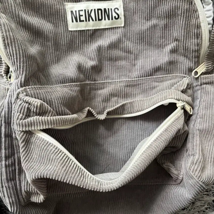 [BUNJANG] NEIKIDNIS Corduroy Backpack Gray / 네이키드니스 NEIKIDNIS 코듀로이 백팩 가방 회색