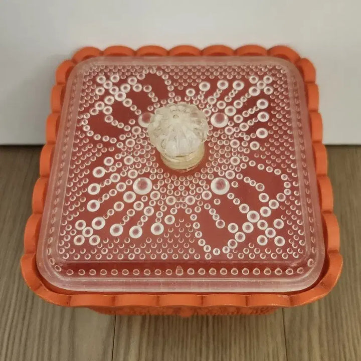 [SOLD OUT] 근대사 크라운 무늬 오렌지 사각함