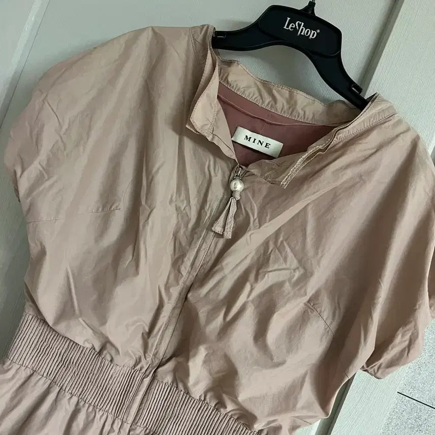 [BUNJANG] Mine Nylon Zip-Up Dress / 한섬 마인 MINE 반팔 나일론 바스락 지퍼 원피스 인디핑크 55