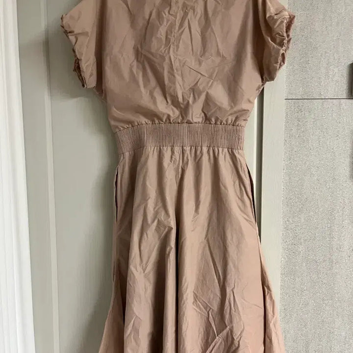 [BUNJANG] Mine Nylon Zip-Up Dress / 한섬 마인 MINE 반팔 나일론 바스락 지퍼 원피스 인디핑크 55