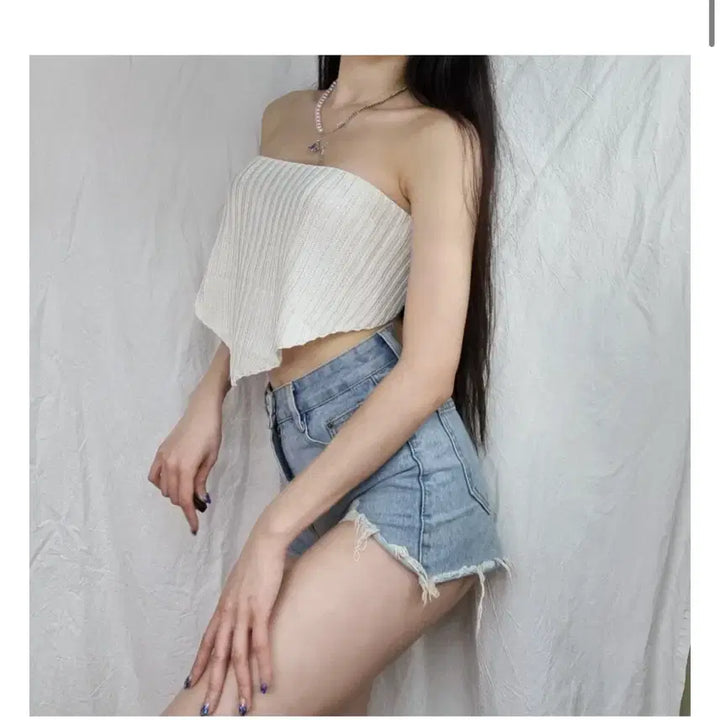 [BUNJANG] Yellow Triangle Knit Crop Top / 삼각탑 옐로우 니트 탱크탑 크롭탑