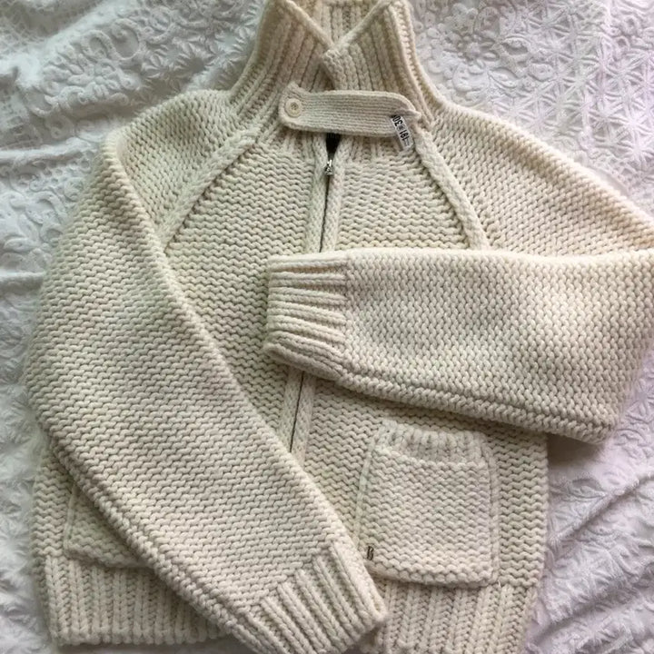 [BUNJANG] The Barnet Soap Zip-Up Knit Ivory / 더바넷 Soap Zip-Up Knit 아이보리