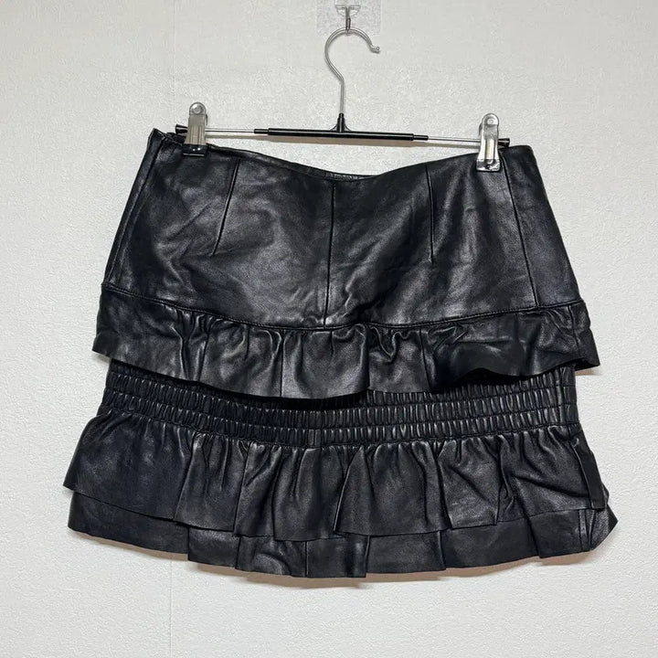 [BUNJANG] Maje Leather Frill Skirt / 마쥬 가죽 프릴 스커트 36