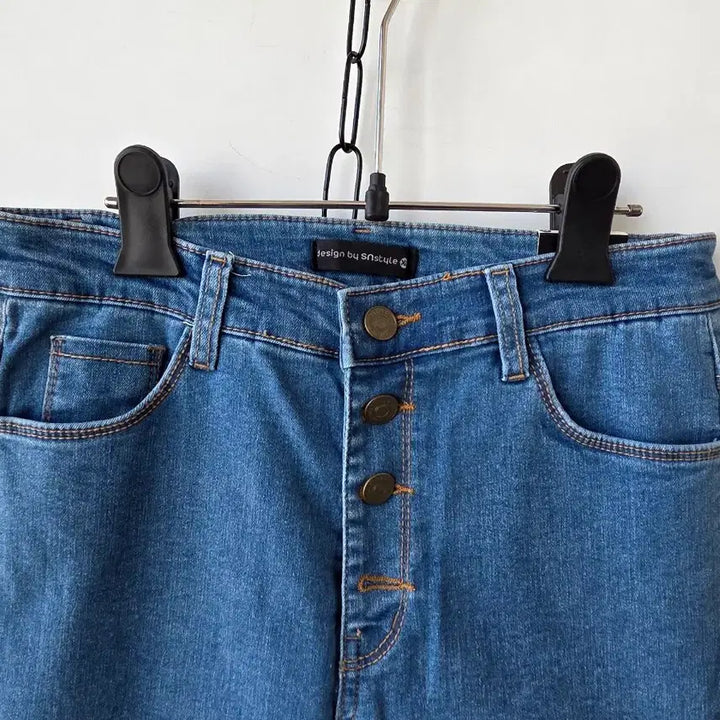 [BUNJANG] Skinny Denim Jeans / 44-55)버튼 스키니 데님팬츠 /새제품