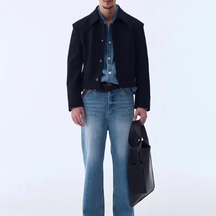 [BUNJANG] RECTO Black Leather Shoulder Bag / [새상품] 렉토 블랙 가죽 숄더백 남여공용