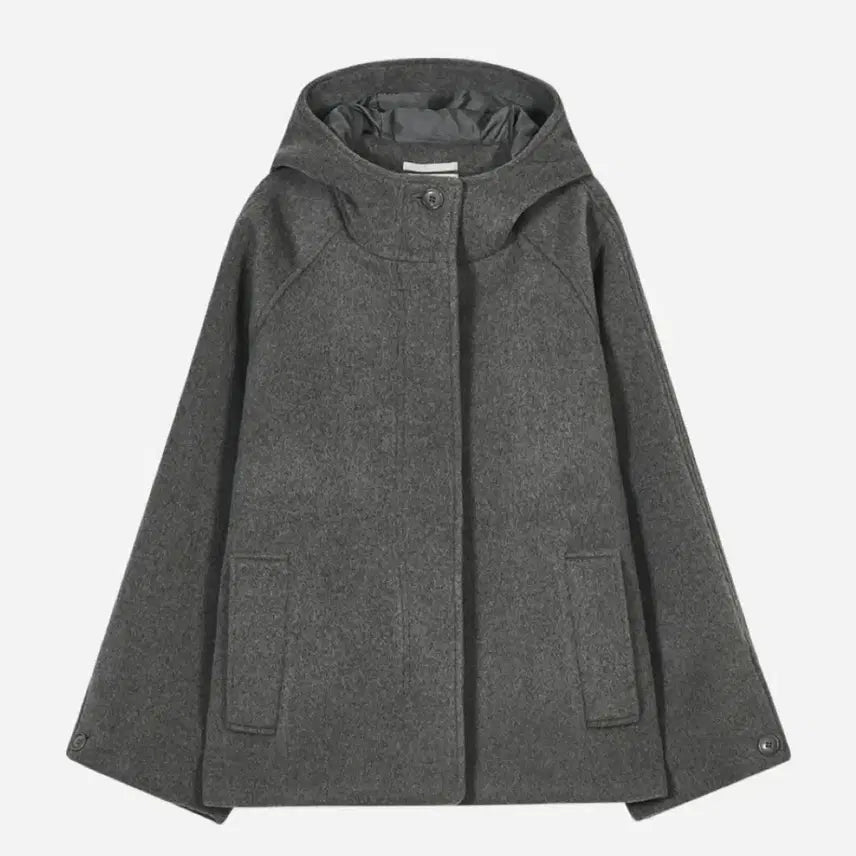 [BUNJANG] Type Service Half Coat Grey / (아일릿 모카 착용) 타입서비스 후드 하프 코트 그레이
