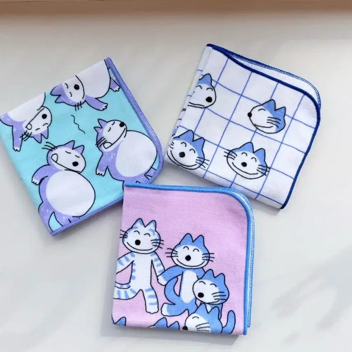 [BUNJANG] 11 Cats Mini Towel Handkerchief Set (3 Types) / 일본 11마리 고양이 쁘티 타월 수건 손수건 3종