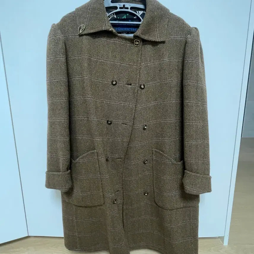 [BUNJANG] Lucky Chouette Check Double-Button Coat / 럭키슈에뜨 코트