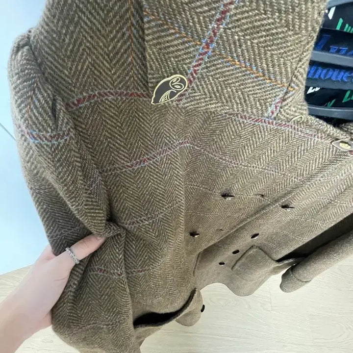 [BUNJANG] Lucky Chouette Check Double-Button Coat / 럭키슈에뜨 코트