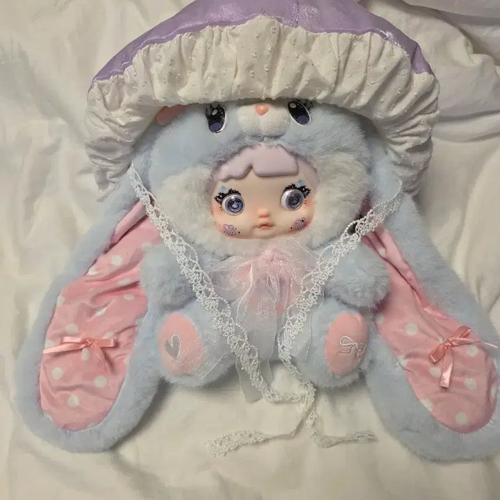 [BUNJANG] Nomi Mushroom Hat Rabbit Plush / 예쁜 노미 버섯 하늘이 팔아요