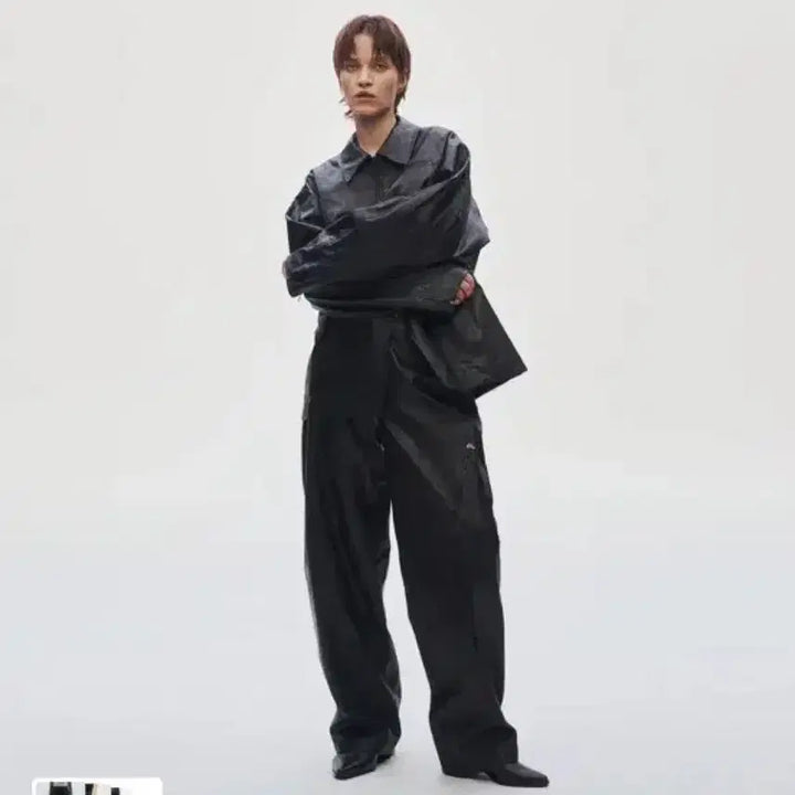 [BUNJANG] Trimming Birds Leather Setup Jacket and Pants / 트리밍버드 지퍼 레더 셋업 자켓/팬츠3