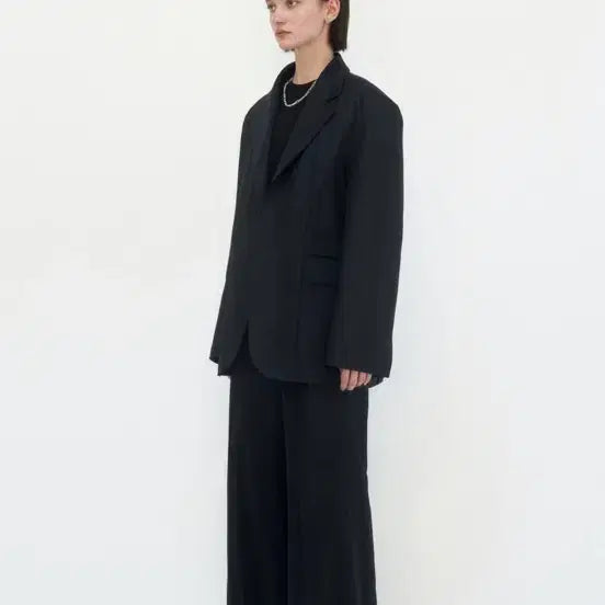 [BUNJANG] Trimming Bird Black Suit Jacket / 트리밍버드 슈트 셋업 자켓 블랙