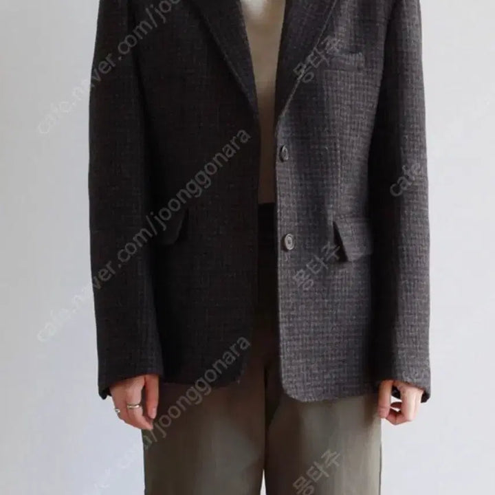 [BUNJANG] Avec Moi Brown Check Wool Jacket / 아베크모아이 브라운 체크 울 자켓