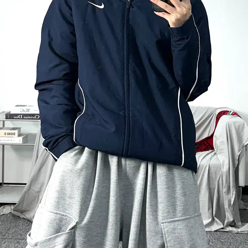 [BUNJANG] 나이키 네이비 올드스쿨 바람막이 L / 나이키 네이비 올드스쿨 바람막이 L