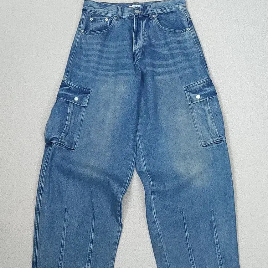 [BUNJANG] (M)MOLE Denim Cargo Wide Pants / (M)MOLE 남자 워싱 데님 카고 와이드 팬츠 청바지 H20W3044