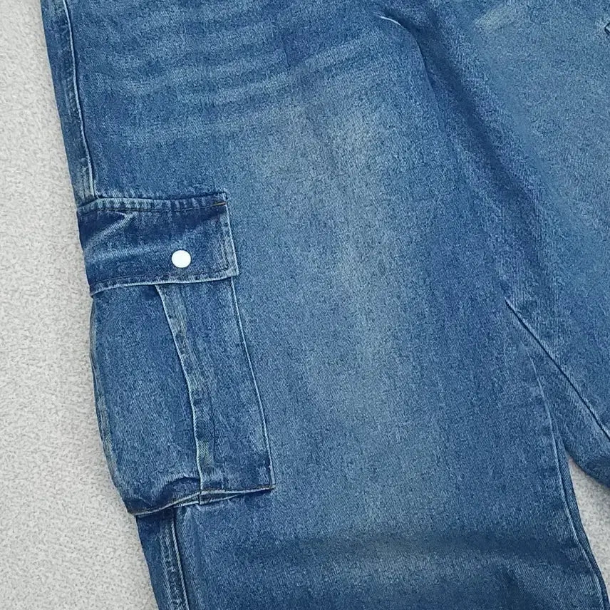 [BUNJANG] (M)MOLE Denim Cargo Wide Pants / (M)MOLE 남자 워싱 데님 카고 와이드 팬츠 청바지 H20W3044
