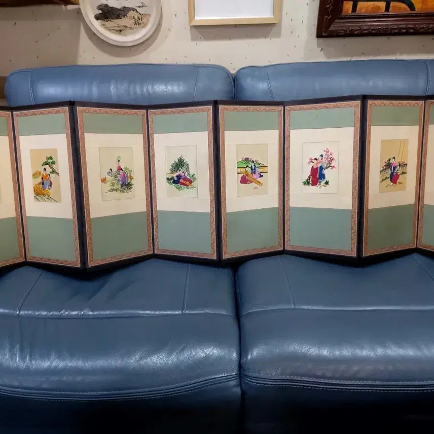 [BUNJANG] 8-Panel Embroidered Headboard Screen / 자수 8폭 머릿병풍
