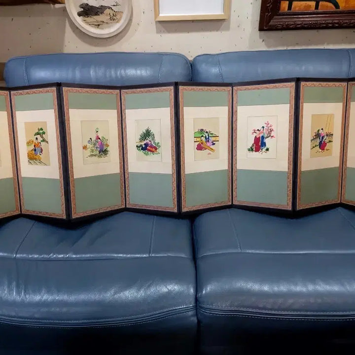 [BUNJANG] 8-Panel Embroidered Headboard Screen / 자수 8폭 머릿병풍