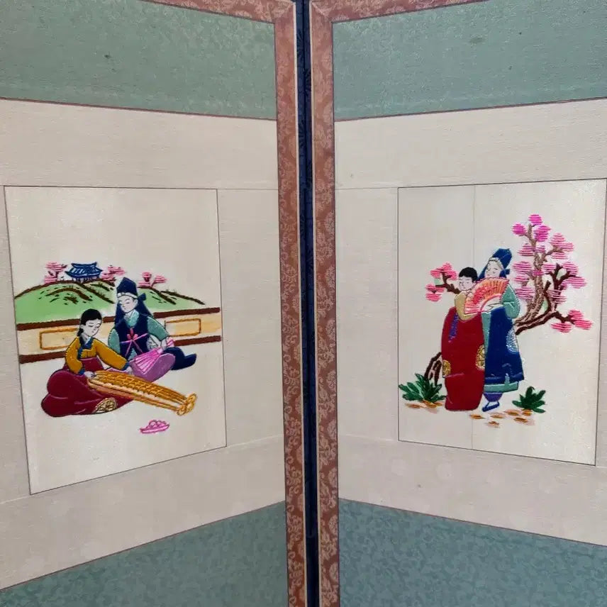 [BUNJANG] 8-Panel Embroidered Headboard Screen / 자수 8폭 머릿병풍