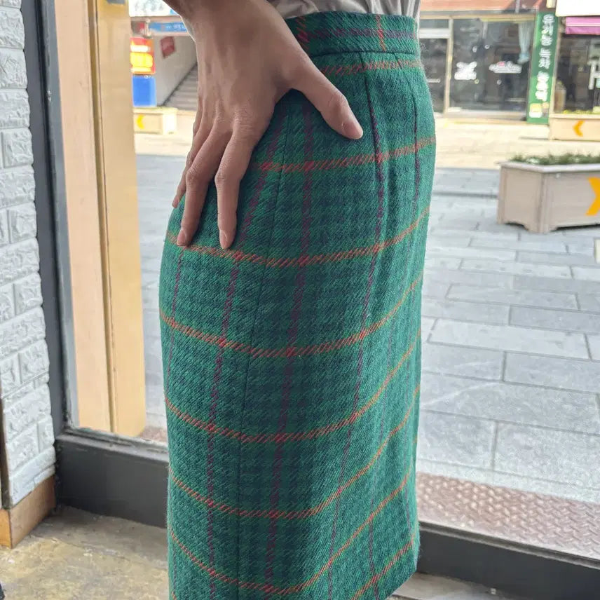[BUNJANG] DEBORAH9 Vintage Check Midi Skirt / 일본빈티지 DEBORAH9 미디 스커트