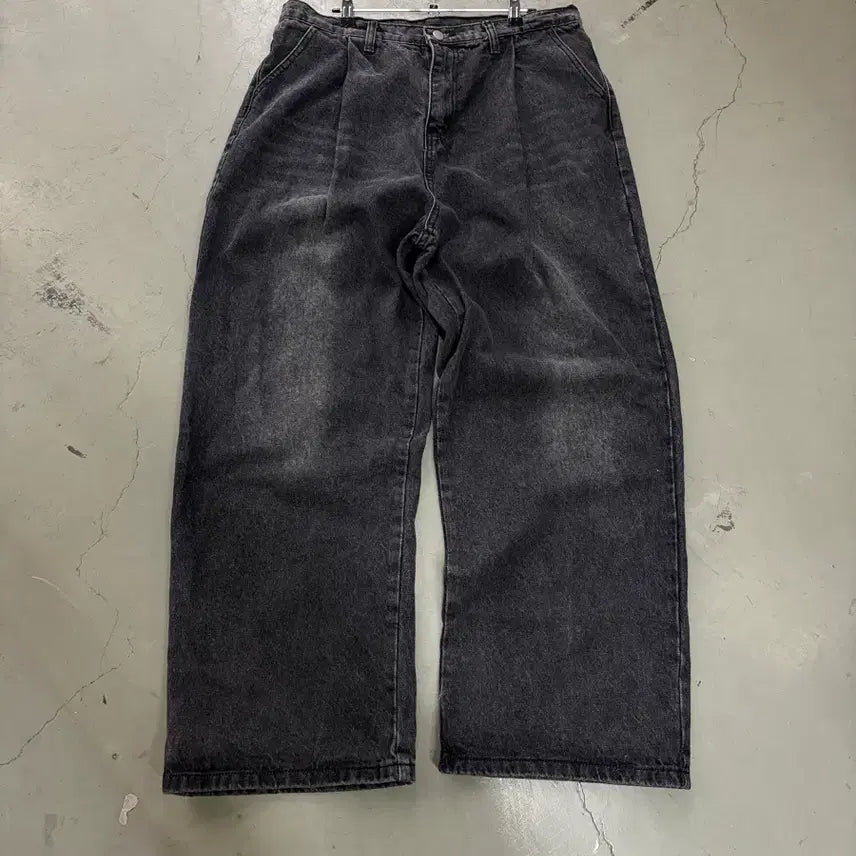 [BUNJANG] Vintage One-Tuck Wide Denim Pants / 만원샵 빈티지 원턱 와이드 데님 팬츠 32