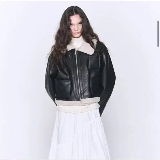[BUNJANG] Solid Mutton Fleece Leather Mustang Jacket / 택포) 솔리드 무톤 플리스 양털 레더 무스탕 자켓