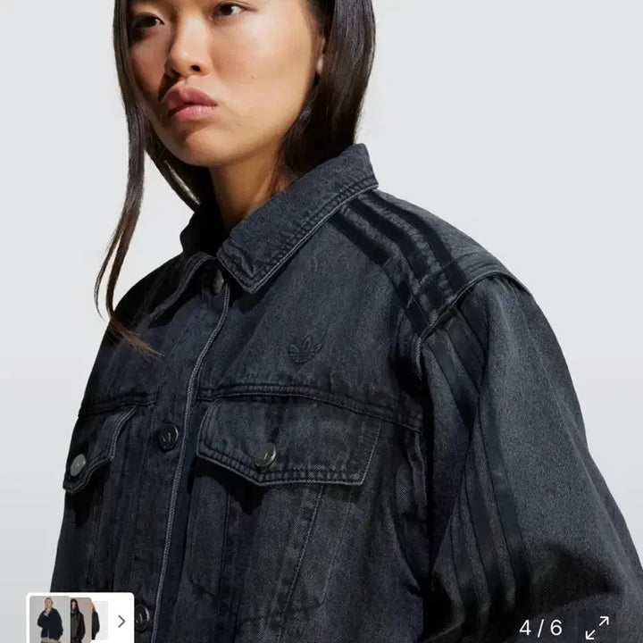 [BUNJANG] Adidas Black Denim Jacket M / 아디다스 블랙 데님 자켓 M