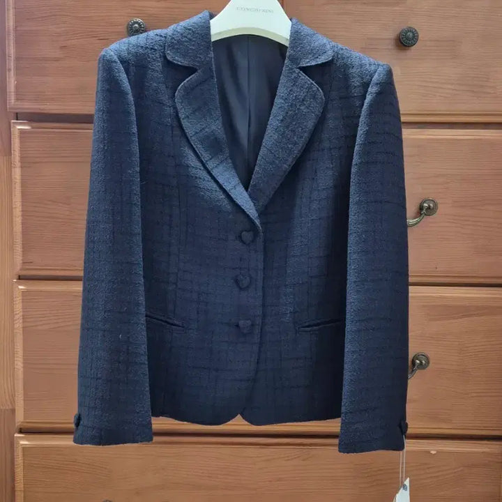 [BUNJANG] Elborn Heart Crop Jacket Navy Size 36 / 엘보른 하트 크롭 자켓 네이비 36사이즈