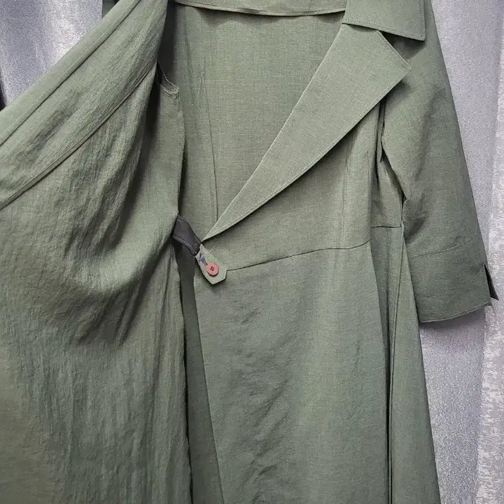 [BUNJANG] Doho Wrap Style Long Coat Khaki / Doho 도호 랩 스타일 롱 코트 카키