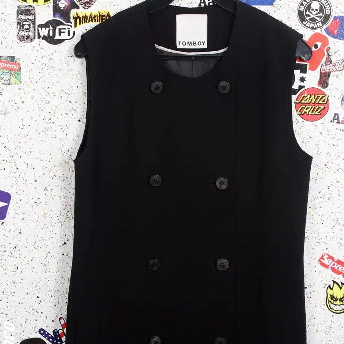 [BUNJANG] Tomboy Double Sleeveless Jacket BK / 여성55 / 톰보이 더블 민소매자켓BK 14-23
