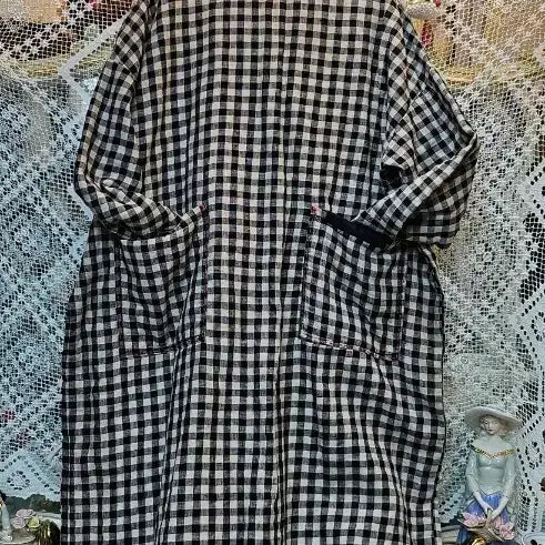 [BUNJANG] Vintage Style Checkered Long Dress / 체크 면마롱 원피스 빈티지 스타일