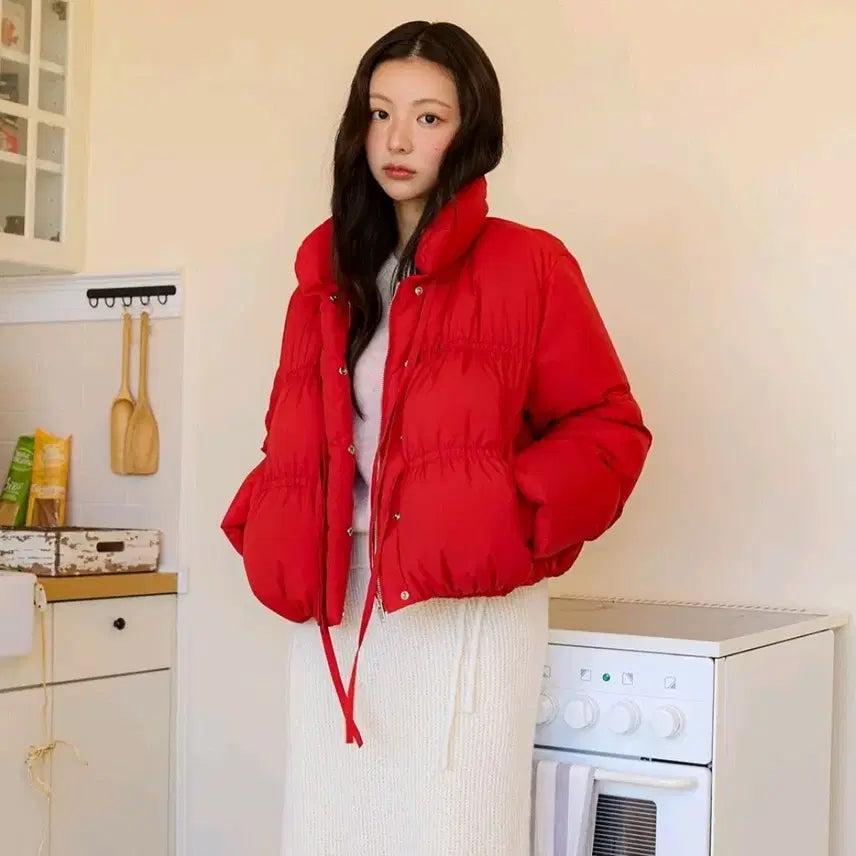 [BUNJANG] Olive des Olive Ribbon Detail Duck Down Short Padding Jacket / 신상) 올리브데올리브 리본장식 오리털 숏패딩