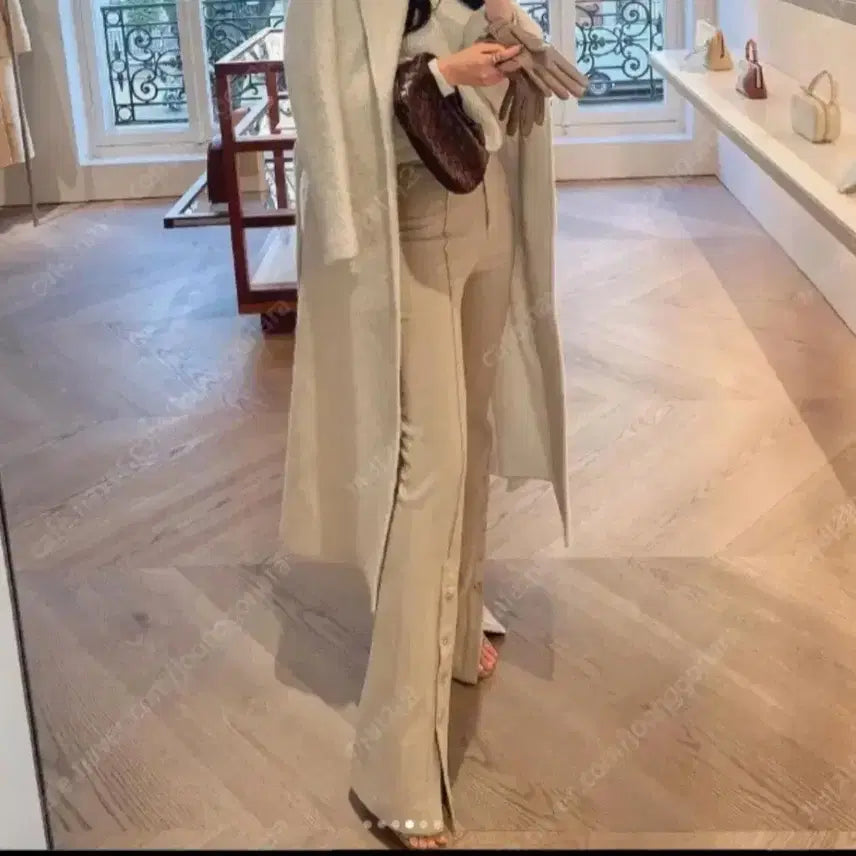 [BUNJANG] The Lauren Juliet Button Slacks Beige M / 더로랑 줄리엣 버튼 슬렉스 아담 m 베이지