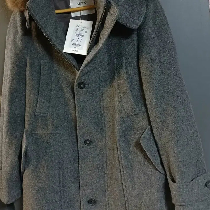 [BUNJANG] SIERO Grey Hooded Fur Coat / SIERO 시에로 회색 후드 퍼 코트