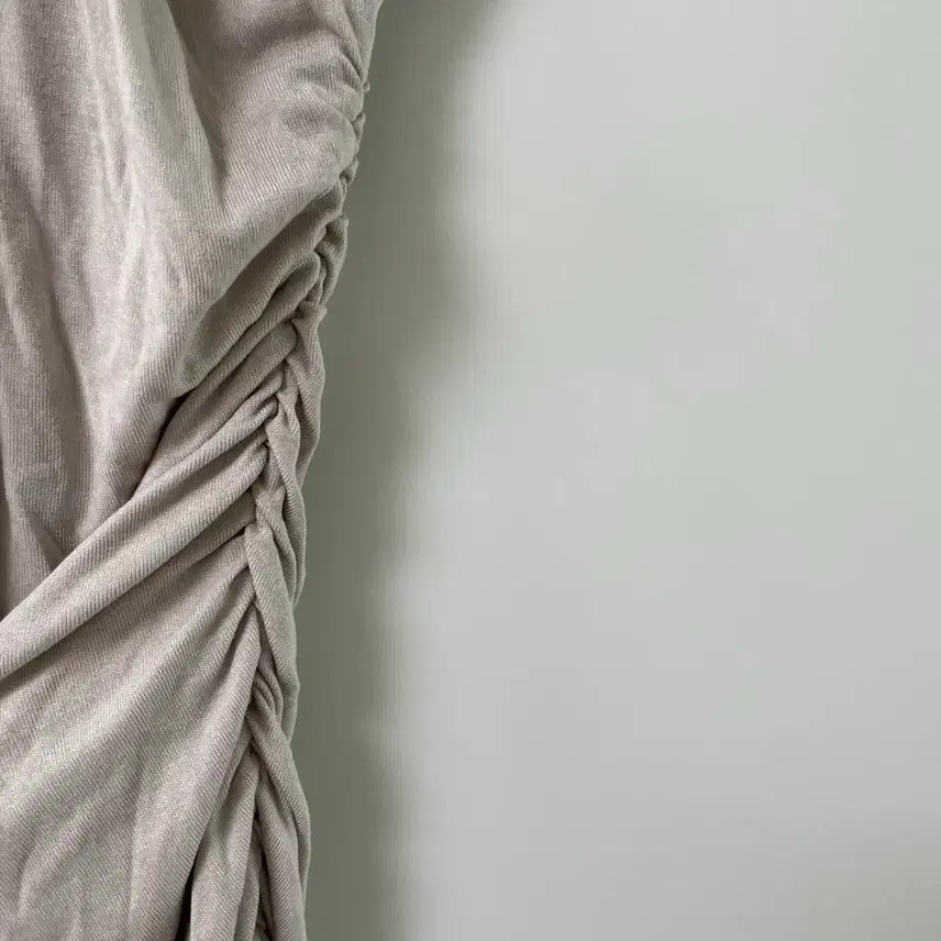 [BUNJANG] Draping Shirring Dress Gray Beige / 237 드레이핑 셔링 원피스 그레이베이지