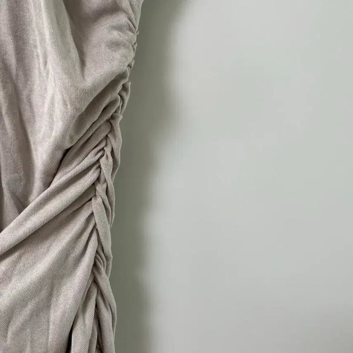 [BUNJANG] Draping Shirring Dress Gray Beige / 237 드레이핑 셔링 원피스 그레이베이지