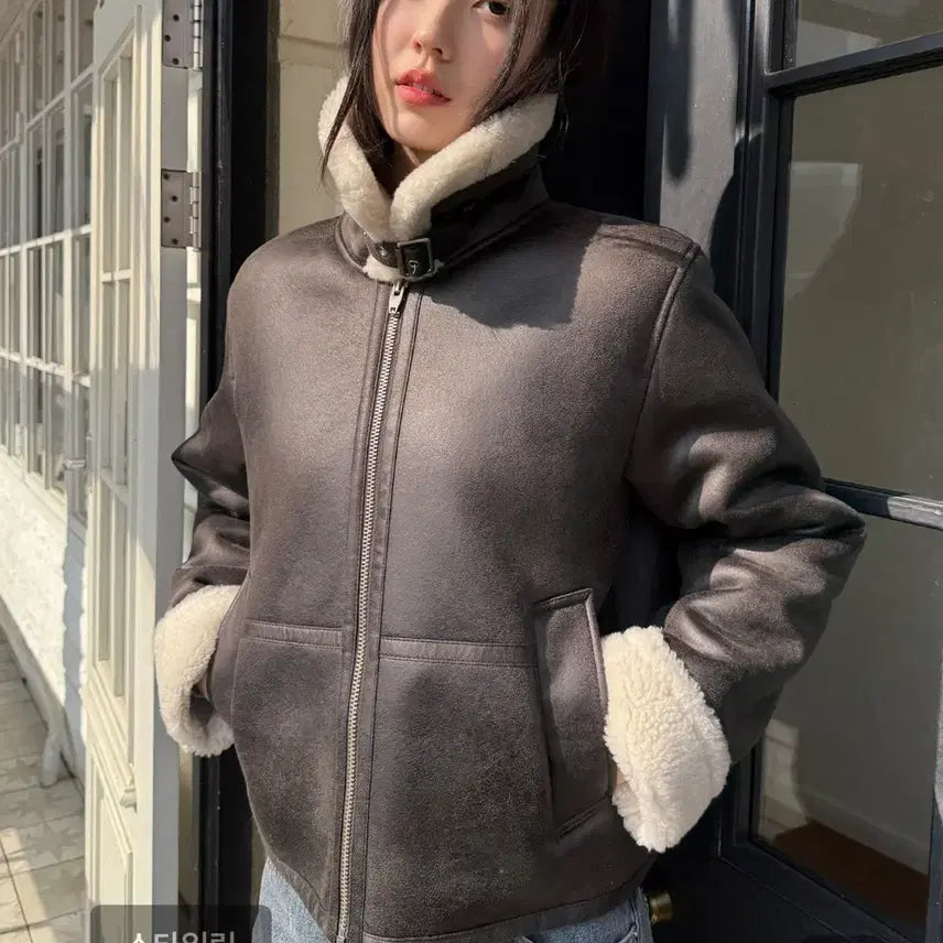 [SOLD OUT] 시스티나 시어링 카라 무톤 자켓 무스탕 55