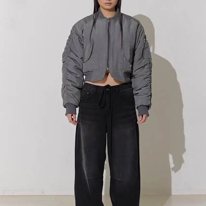 [BUNJANG] Saysra String Washed Denim Pants Black / 세이스라 saysra 스트링 워시드 데님 팬츠 블랙