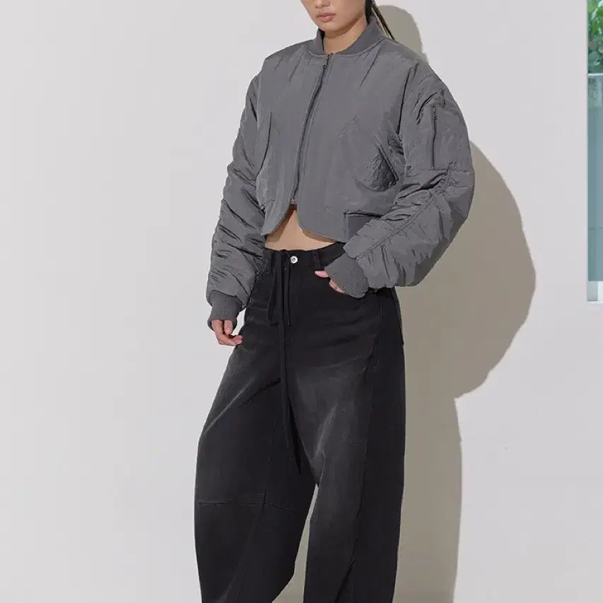 [BUNJANG] Saysra String Washed Denim Pants Black / 세이스라 saysra 스트링 워시드 데님 팬츠 블랙