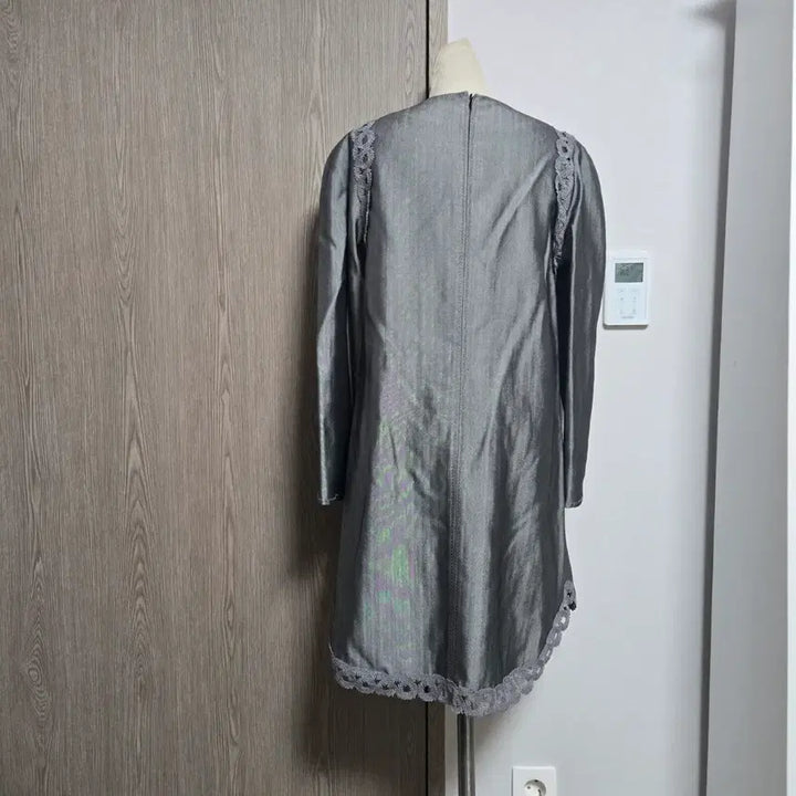 [BUNJANG] People of the World Midi Dress Polyester Rayon Lace Detail Gray / 미사용품 35만원대 피플오브더월드 고급 원피스 55