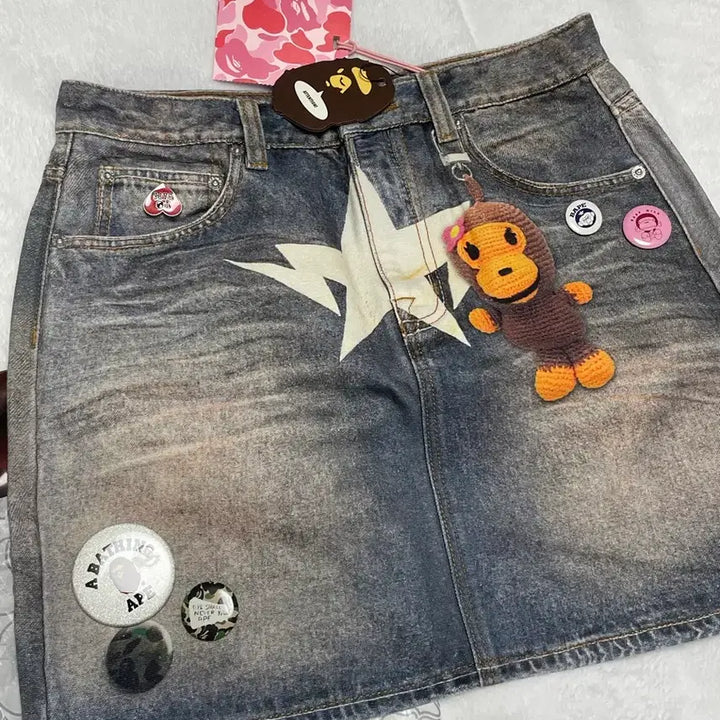 [BUNJANG] BAPE 26SS Denim Skirt M / bape 베이프 26ss 데님 스커트m