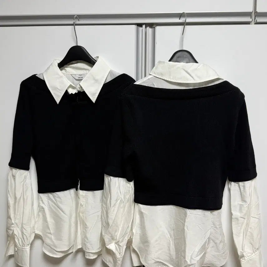 [BUNJANG] Obze Knit Shirt (Black) / 한섬 오브제 니트 셔츠 (블랙) - 미착용 새상품