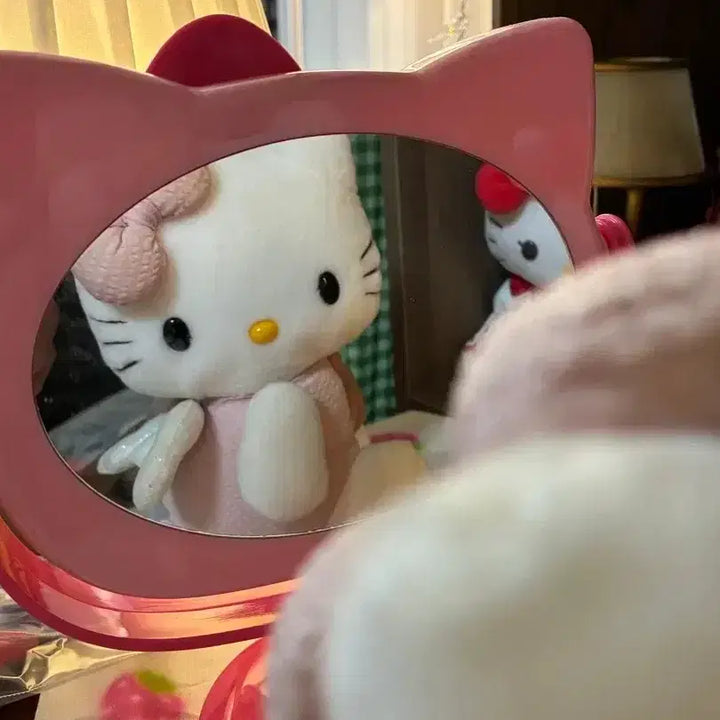 [BUNJANG] Hello Kitty Pink Face Desk Mirror / 헬로키티 핑크 페이스 탁상 거울
