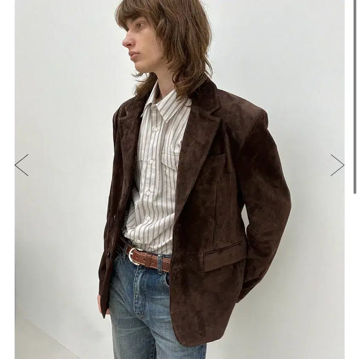 [BUNJANG] Elmood Cow Suede Single Blazer Brown / [48] 엘무드 카우 스웨이드 싱글 블레이저 브라운 Lmood
