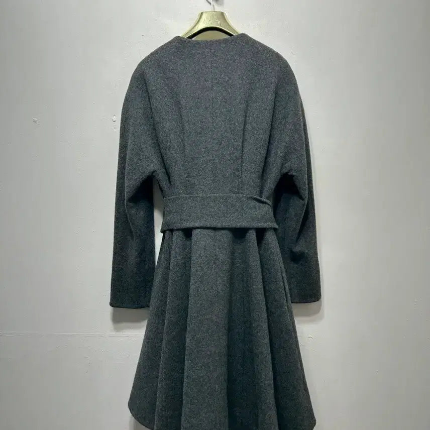[BUNJANG] Zigot Wool Belted Coat Dark Gray S / 지고트 벨트 울 코트 다크그레이 S