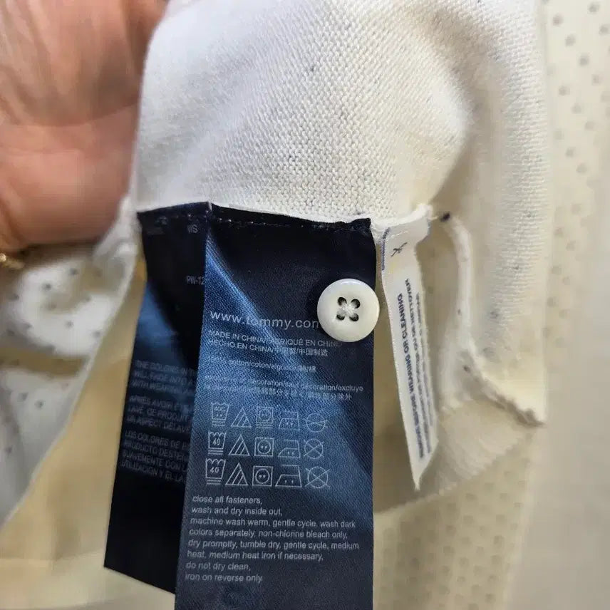[BUNJANG] Tommy Hilfiger Dot Pattern White Cardigan / 타미힐피거 화이트 도트 가디건 L