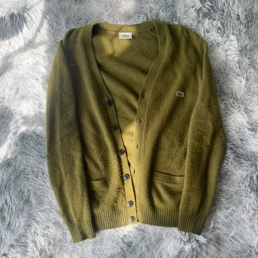 [BUNJANG] Lacoste Olive Cardigan / 라코스테 올리브색 가디건