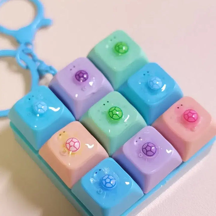 [BUNJANG] Lucky Turtle 9-Piece Keycap Keyring / 행운거북이 9구 키캡키링