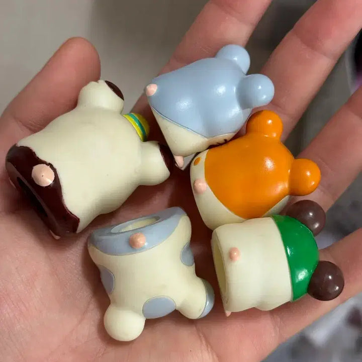 [BUNJANG] Classic Hamtaro Hand Soft Vinyl Figure Bundle Set (5 types) / 고전 하무타로 햄토리 손가락 소프비 피규어 5종 일괄